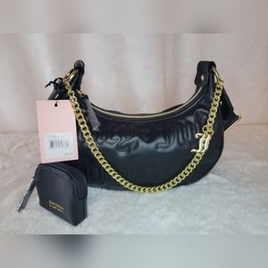 Juicy Couture Quilted Black Juicy Puff Half Moon XBody